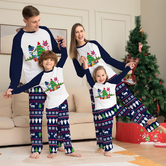 Christmas Tree Cartoon Print Parent-child Outfit