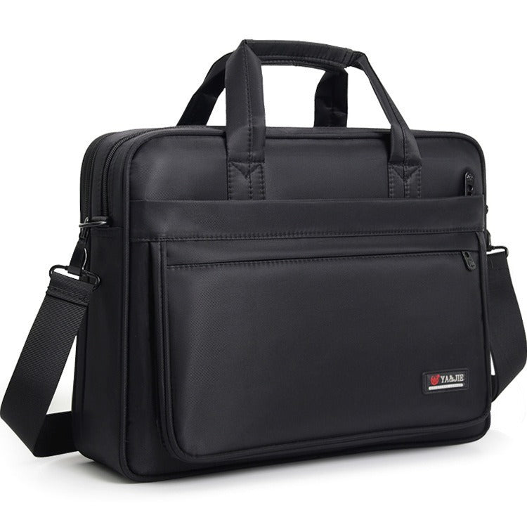 Briefcase Men's Canvas Business Handbag 17-inch Large Capacity