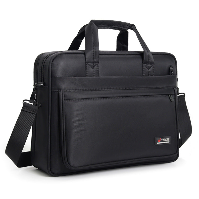 Briefcase Men's Canvas Business Handbag 17-inch Large Capacity